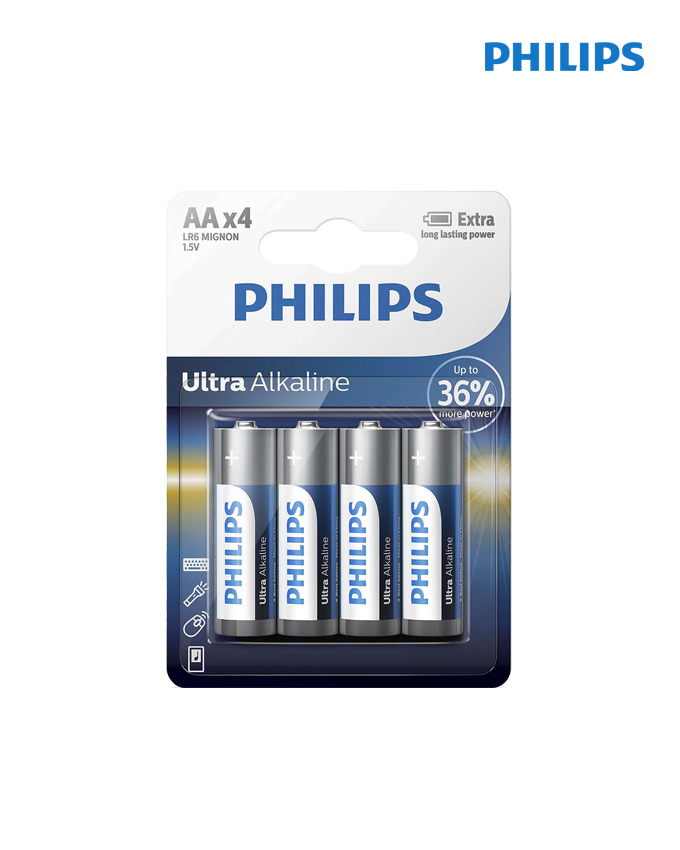 Philips Ultra Alkaline Battery AAx4 - LR6E4B/10
